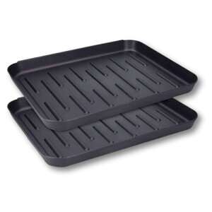 Golspia 靴置き 玄関 トレー 靴 収納 シューズトレイ 大きめ ラゲッジトレイ 黒 2個