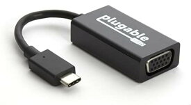 Plugable USB-C - VGA 変換アダプター 1920x1200 60Hz までに対応 Thunderbolt 3 対応システム、MacBook Pro、Windows、Chromebook、iPad Pro、Dell XPS などで使用可能