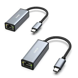 BENFEI 2個 有線LANアダプタ USB-C - イーサネットアダプター、USB Type-C (Thunderbolt 3/4) - 10/100/1000Mbps 高速 RJ45 ギガビットイーサネット LAN ネットワークアダプター iPhone 15 Pro/Max, MacBook Pro/Air 2023,