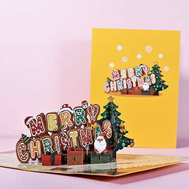 tricolor クリスマス グリーティングカード MERRY CHRISTMAS クリスマスカード メッセージカード ポップアップカード 3D おしゃれ お祝いカード