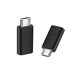 YFFSFDC マイクロUSB変換アダプター タイプC Micro USB 変換アダプタ 2個入り Type C メス to Micro USB オス 変換コネクタ 充電とデータ転送 Galaxy、Nexus、Xperia、HUAWEI等Micro USB設備対応 ブラック