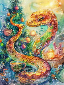 Reofrey ダイヤモンドの絵画 ダイヤモンドアート クロスステッチ キット 蛇, 動物手作りキット 全面貼り付けタイプ ビーズア DIY 手芸キットホーム レストラン ラインストーン ホーム 壁掛