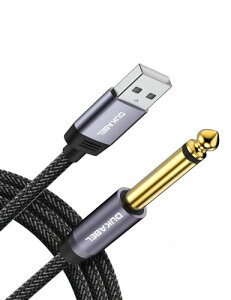 DuKabel 2.4M USB to 6.35mm�I�[�f�B�I�P�[�u�� �M�^�[�P�[�u�� USB A - 6.35mm�I�XTS���m���C�����̓R�[�h �x�[�X�A�d�q�s�A�m�A�h�����A�m�[�gPC�A�p�\�R���ɑΉ�