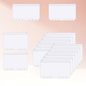 10 個バインダーポケット A5/A6 クリアバインダー 6穴 透明ジッパー式ファイル袋 多功能 小物収納 整理 紛失防止 超軽量 ポータブル 一目瞭然 (A5)