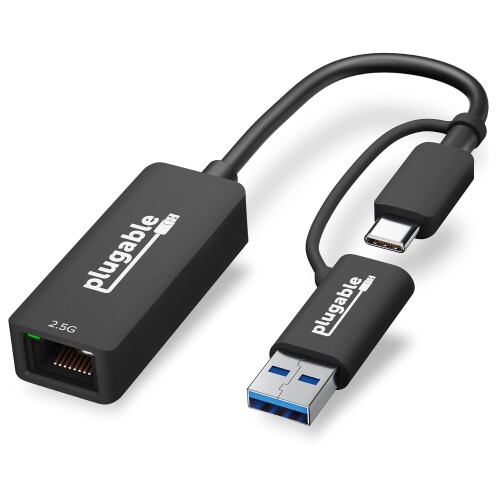 Plugable USB イーサネットアダプター 2.5Gbps ネットワーク Type-C USB3.0 対応 有線 LAN、Windows、macOS、Linux 互換
