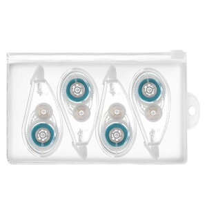 Akkerds 点膠 学生 点膠シール 糊筆手帳 テープ 事務用両面テープ 4個入 単本6mm×5M 透明 袋入