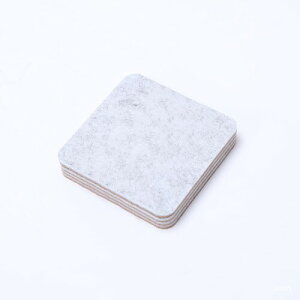 吸水性フェルトコースター&ダイニングマット - 耐久性 のマルチユースカップマット 10*10*0.5cm 4枚 (グレー・ホワイト, 方形)