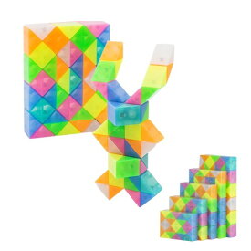 マジックスネーク Magic Snake 魔方 ストレス解消 育脳 脳トレ 知能ゲーム Magic Cube 立体パズル JellyCube (ゼリー 48Part)