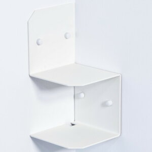 MagoroLabo コーナーシェルフ 壁に付けられる家具 壁を傷つけない 賃貸 壁掛け棚 白 四角形 TETUTO ML-113