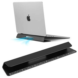 Psitek ノートパソコン冷却スタンド アルミ製 - 冷却効果・快適な作業姿勢・安定性が向上 - MacBookおよび全てのノートパソコン対応 - 定規付き - 2024年版