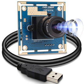 ELP 200万画素ウェブカメラ フルHD 1080P USB2.0 Webカメラ CMOS OV2710イメージセンサー USBカメラモジュール 高フレームレート640X480 @ 100fps UVC USBカメラ Android Windows Linux Macで使用 (3.6mmレンズ)