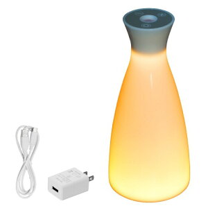 兼備生活 テーブルランプ 人感センサー 目に優しい キャンドル色 ゆらぎ USB 電池式 停電時自動点灯ライト 防災ライト ベッドサイドランプ ナイトライト 授乳 枕元 KEN-02-W