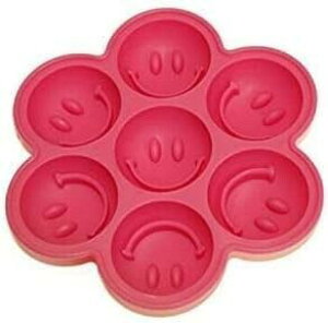 製氷皿 氷の鋳型OKSANO 笑顔製氷器 製氷機 製氷 皿 穴付き アイスボール 丸氷 ビール お茶 お酒 お菓子 アイスクリーム かわいい笑顔型 7ビン2個入り、カラーランダム