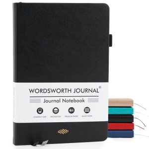 Wordsworth & Black A5 �r������W���[�i�� 216�y�[�W �n�[�h�J�o�[���U�[ 120GSM�p�� �d����X�P�b�`�Ɏg����W���[�i�����O�m�[�g �����E�j�������W���[�i�� �M�t�g�{�b�N�X�t�� �u���b�N