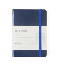 FasNote ���C������m�[�g A6, 100GSM����, 160�y�[�W, PU���U�[�n�[�h�J�o�[, �g�тɕ֗��ȃ~�j�m�[�g, ���L�E�����p�i2025�N�N�ԃv�����j���O�J�[�h�t���j(Midnight Blue)