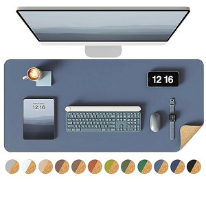 YSAGi デスクマット コルクデスクパット 環境に優しい パソコンマット ゲーミングマウスパッド オフィス及び自宅用 テーブルマット (グレーブルー, 80*40cm)