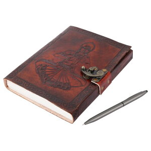 OVERDOSE Bharatnatyam Leather Journal - �j���Ə����̂��߂̃n���h���C�h �W���[�i�� |�X�P�b�`�u�b�N |�m�[�g�u�b�N�_�C�A���[ - 6 x 8 �C���` | 15×20�Z���`���[�g�� | A5