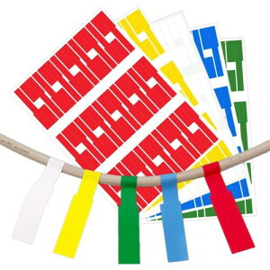 ケーブルラベル ケーブルタグ 5色300枚 配線識別 lan 手書き可能 業務用 大量おまとめ (200)