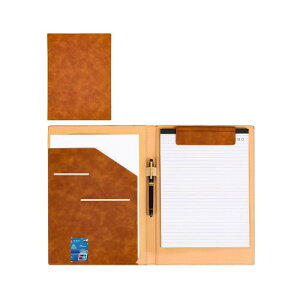 Costowns 二つ折り バインダー クリップボード A4 クリップファイル 厚 手 pu レザー 縦型 書類契約フォルダー 付箋本を贈る 30枚A4資料用紙が収納可 ペンホルダー付 機能的多サイズポケット