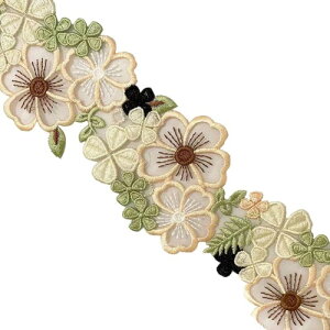 Stoooduo レース リボン レース生地 シングル長さ約1m 刺繍 花柄 レース裁縫 装飾 服装素材 手芸 補助材料 DIY手芸 装飾 カーテン レース 可愛い 誕生日 クリスマス ギフト