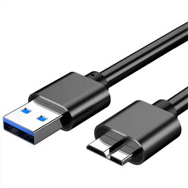 KKM-ラブショーUSB3.0 MicroB USBケーブル タイプAオス - マイクロタイプBオス 5Gbps高速転送とUSB 3.0 HDDケーブル、3 A/20 V急速充電、5 TB下向き互換をサポート 外付けHDD SSD Blu-ray BDドライブ デジカ