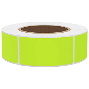 Hybsk カラーラベル 500枚 インデックスシール 蛍光シール イエロー 四角 25×50mm 引越 食品容器用キッチンオフィス収納整理付箋(蛍光イエロー)