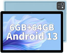 Aigopad タブレット 10インチ wi-fiモデル6GB+64GB+1TB 拡張可能 IPS 1280*800解像度 画面、6000mAh容量バッテリー 2.4GWifi BT4.2 GPS GMS認証 USB-C 3.5mmヘッドホン端子 説明書付き (blue)