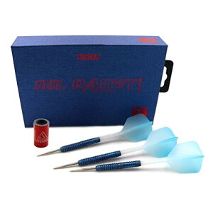 CUESOUL BLUE COCKTAIL 22g Steel Tip 90% Tungsten Dart Set、油絵の具仕上げ+シャフト一体型グラデーションフライトM(CSOP-90Y22K11)