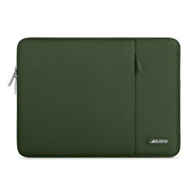 MOSISO ラップトップ スリーブバッグ 対応機種 Laptop 15インチ ポリエステル 撥水 保護 縦型ケース ポケット付き（アーミー グリーン）