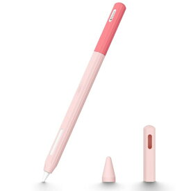 ESR Apple pencil ケース タッチペンカバー アップルペンシル第2世代対応 アップルペンシル カバー シリコン製 滑り止め 薄型 落下保護 握りやすい ピンク
