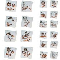 サムコス 描画テンプレート ステンシルシート 20枚セット 透かし彫り 花柄 模様 再利用可能 ステンシルプ…