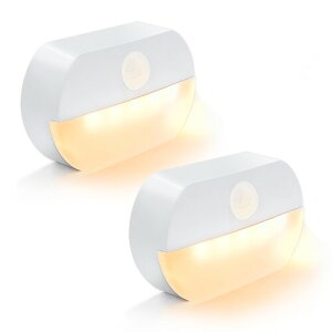 YzzYzz 人感センサーナイト 室内 明暗センサー led フットライト 足元灯 電池式(電池別売り) 電球色 120°/3m範囲で人体活動感応 冷蔵庫/廊下/玄関/階段/トイレ照明 小さい じんかんセンサー