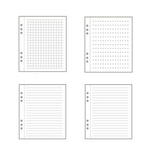 BLOOPIC 手帳用リフィル A7 ミニ6穴 180枚 メモ帳 ルーズリーフダイアリー システム手帳 ポケットサイズ ノート メモ バインダー クリーム todo