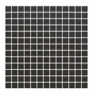 MORCART タイルシール 防水 耐熱 キッチン 洗面所 トイレ DIY 家具やアイテムの装飾 タイルシート 壁紙シール 3D リメイクシート (25x25cm, 4枚, モザイク・ブラック)