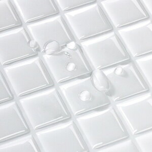 MORCART タイルシール 防水 耐熱 キッチン 洗面所 トイレ DIY 家具やアイテムの装飾 タイルシート 壁紙シール 3D リメイクシート (25x25cm, 4枚, モザイク・ホワイト)