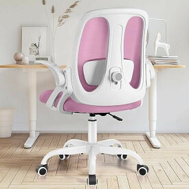 Razzor オフィスチェア 椅子 疲れない テレワーク 人間工学 デスクチェア ランバーサポート付き 跳ね上げ式アームレスト スポンジクッション 通気性メッシュ RZ2203-Pink