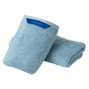 Christy ビッグフェイスタオル 2枚セット コットン100% 約40×100cm 吸水速乾 ラグジュアリー ホテルライク ふっくら タオル 綿 Pimlico Sky Blue