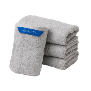 Christy フェイスタオル 4枚セット コットン100% 約33×80cm 吸水速乾 ラグジュアリー ホテルライク ふっくら タオル 綿 Pimlico Silver