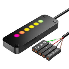 PCケース電源スイッチ、タッチスライドスイッチ、2mケース電源ボタン延長コード、6個のRGB光効果LED。