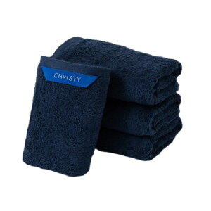Christy フェイスタオル 4枚セット コットン100% 約33×80cm 吸水速乾 ラグジュアリー ホテルライク ふっくら タオル 綿 Pimlico Midnight