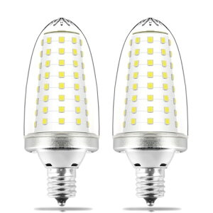 LED電球 E17 全方向 80W形相当 非調光型 口金直径17mm 高演色性 クリアタイプ 密閉器具対応 10W 省エネ シャンデリア風 蝋燭型 レトロ電球 キャンドル電球 led照明 日本PSE認証済 (昼光色, 2 pcs)