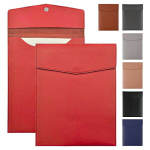 ファイルケース レッド A4 書類ケース 縦型 ドキュメントファイル PUレザー ケース NYANDELMO ND-0036-R10-RD