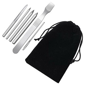 パラコードニードル 6点セット ステンレス 針 裁縫道具 手縫い針 スクレーパー ホビー 手芸用品 クラフト用品 ハンドメイド 手作り道具 巾着袋付き