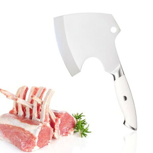 Irai Utaki 骨切り包丁 刃渡り123mm 肉切り包丁 高炭素鋼 斧形 包丁 骨付き肉 ぶつ切り 厚刃 骨付の鶏肉や豚肉、魚などを切る 家庭 業務用 手に馴染みやすいABS樹脂製ハンドル 食器洗い機対