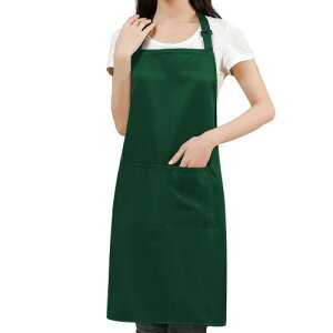 (cozycube) エプロン H型 首掛け シンプル 女性用 男性用 メンズ レデイース カフェエプロン 無地 おしゃれ 大容量ポケット 汚れにくい シワ防止 男女兼用 ノーアイロン 透けない ポケット