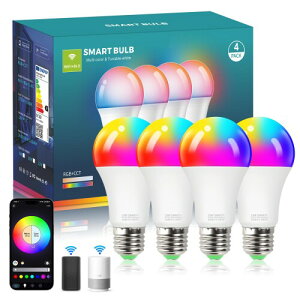 WEAOSJZ LED X}[gd E26 WIFId 60W` 800lm F dF F F Lz 1600FDIYJ[ 54̃_Ci~bNV[ 邢ԐڏƖ AlexaAGoogleRg[T|[g 4