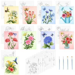 HICOHAND vvgLoX, 9 PCS 7.87 * 9.84C`̉Ԃƒ܂̓IE̕`ς݃LoXAyCgpuVtLoXAp[eB[AwAlADIYMtg