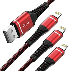 Lightning充電ケーブル 1M 3本セット アイフォン充電 USB ライトニング ナイロン 高速充電 耐久 lightning コードApple iPhone 14/13/12/11/se/Pro/XS/Max/XR/X/8 Plus/7 Plus/ 6s Plus/5s/iPad Air/iPad mini/iPod対応(レッ