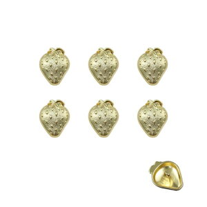 WIICOYK ボタン イチゴ シャネル風 飾りボタン 洋服 コート用 DIY 手芸 交換 修理 アクセサリーパーツ チャーム プレゼント 18mm 金色 または 銀色 6個セット (金)