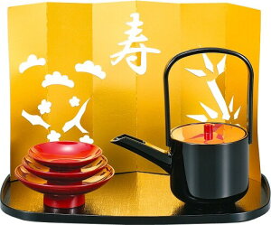 カノー 屠蘇器 おとそセット 銚子 ×1 盃 ×3 日本製 寿 15050-1